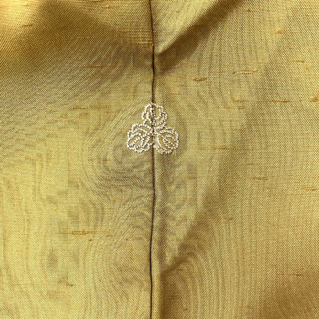 訪問着 袷 身丈157cm 裄丈63cm 牛首紬 遠山 草葉模様 正絹 Sランク 黄系 1112000522323