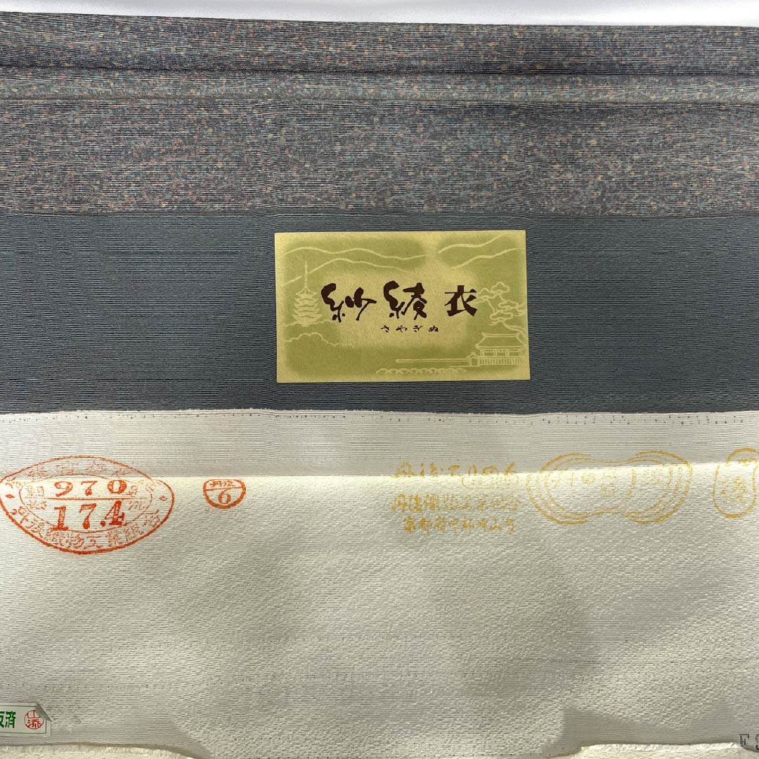 小紋 正絹 身丈160cm 裄丈64.5cm 袷 燻銀色（いぶしぎんいろ） タタキ染 しつけ糸付き Sランク グレー系 1115005842422