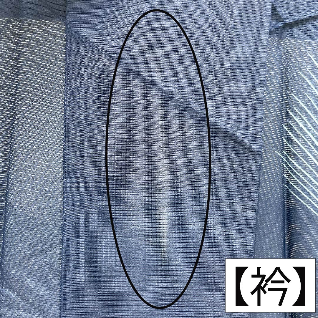 夏物 ポリエステル 付下げ Aランク 身丈155cm 裄丈62cm 濃紺色（のうこんいろ） 抽象模様 洗える着物 絽 紺系 1132005273318