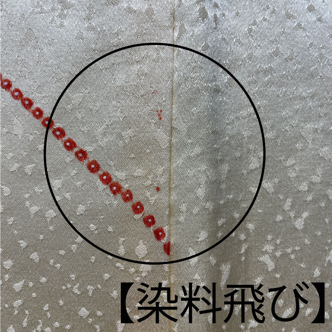 小紋 身丈162cm 裄丈60.5cm 袷  練色 絞り 抽象模様  正絹 Aランク クリーム系 1115003063415