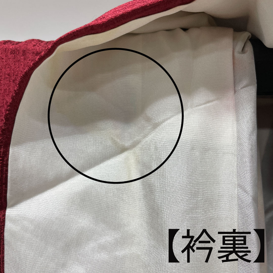 振袖 身丈160.5cm 裄丈63.5cm 袷  海老色 辻ヶ花  正絹 Aランク 赤系 1113001443412