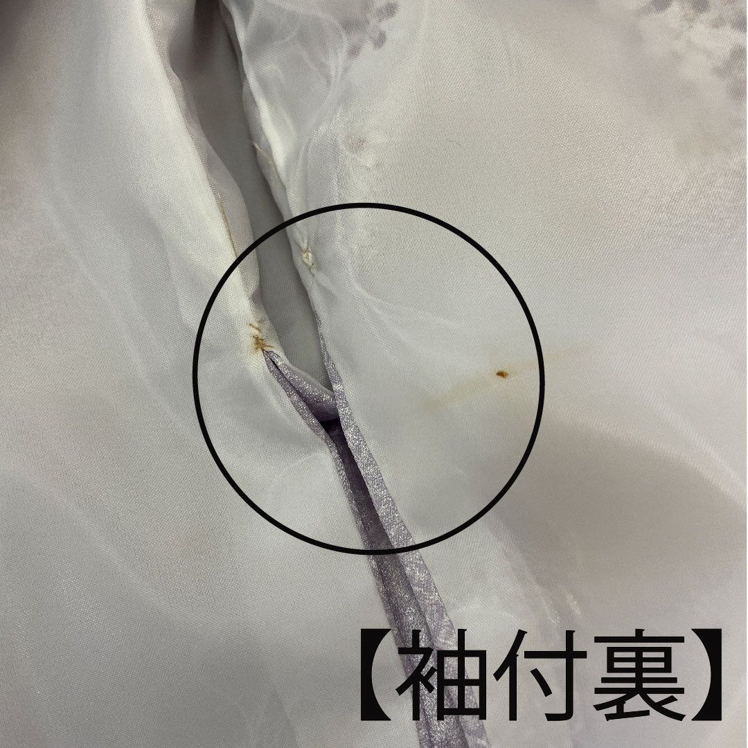 小紋 身丈158cm 裄丈65cm 袷  古典柄 洗える着物  ポリ Aランク 紫系 1115000983320