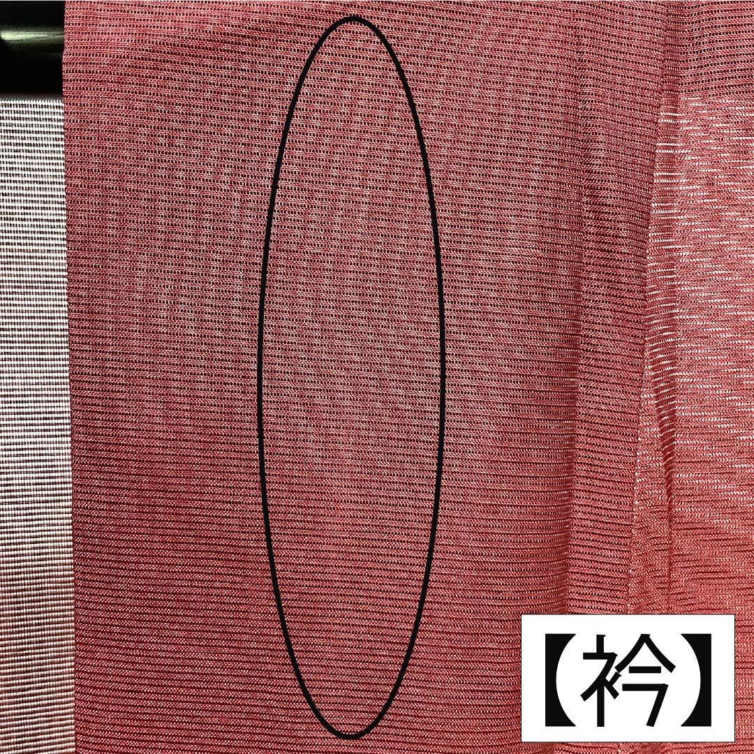 夏物 ポリエステル 色無地 Aランク 身丈164cm 裄丈64cm 暗紅色（あんこうしょく） 洗える着物 素無地 絽 赤系 1132003943412
