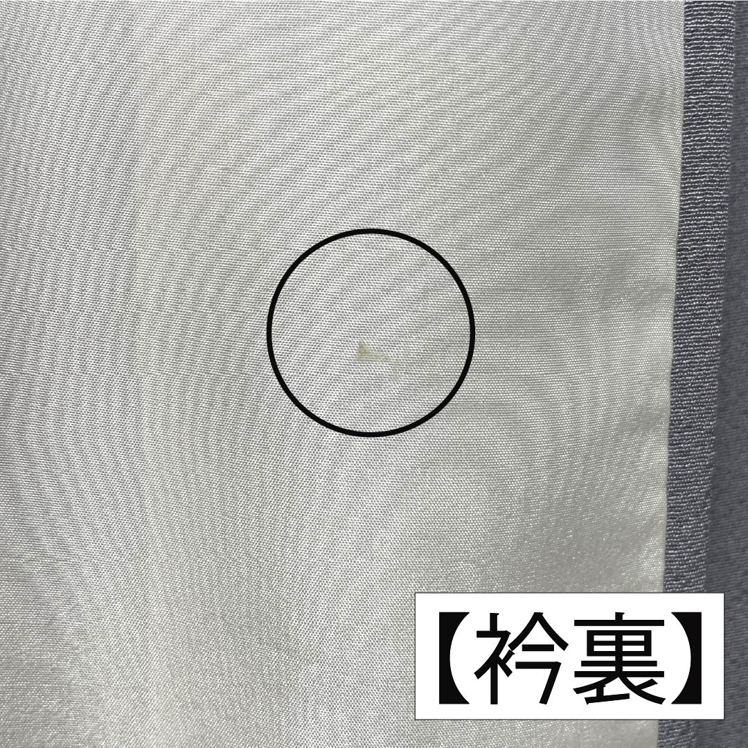 Solid-colored silk kimono, A-rank, length 156.5cm, sleeve length 67cm, silver (gin-iro) color, single crest, hawk feather pattern, sewn crest, lined, gray, 1114002543322