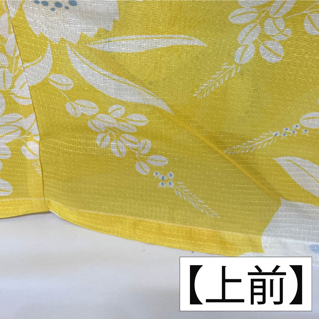 （新品未使用品） 浴衣 ポリエステル 身丈167.5cm 裄丈65cm NEWランク 単衣 黄系 黄色 花柄 桔梗 萩 1118005741523