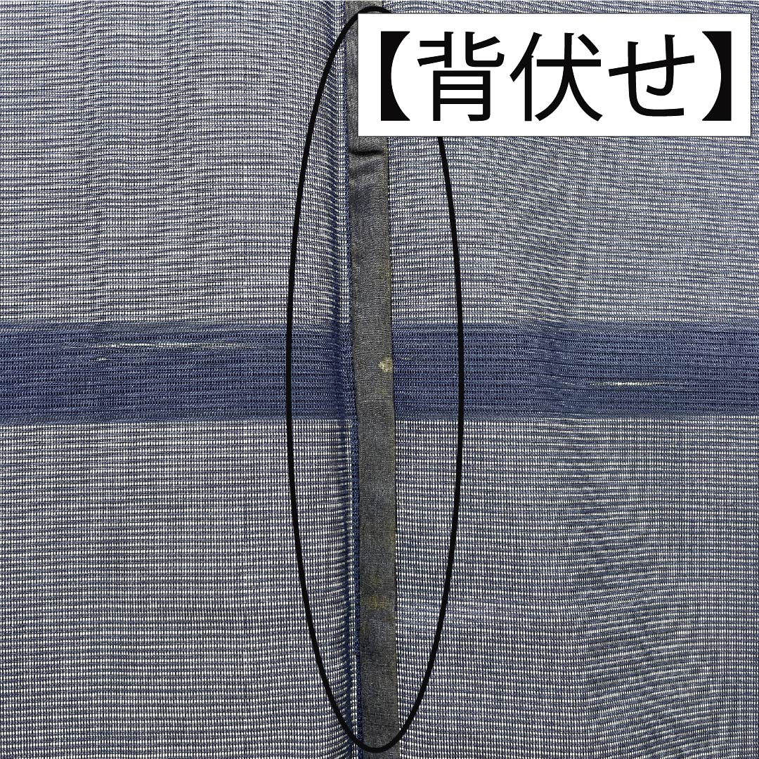 夏物 ポリエステル 色無地 Aランク 身丈164.5cm 裄丈67cm 紺色（こんいろ） 洗える着物 素無地 絽 紺系 1132003863418