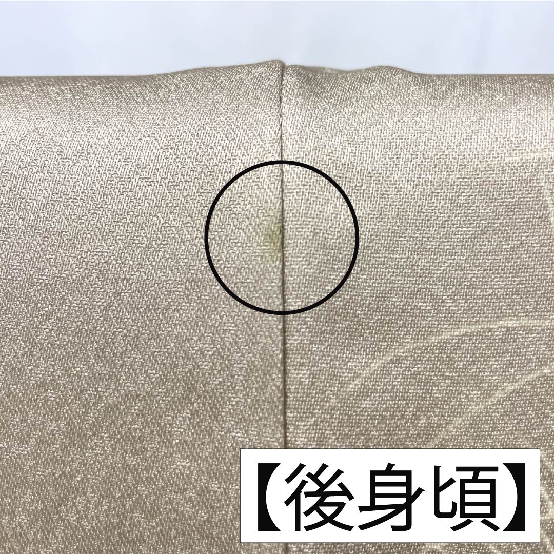 訪問着 正絹 Aランク 袷 身丈165.5cm 裄丈64cm 砥粉色（とのこいろ） 京友禅 ススキ 草花 萩 ベージュ系 1112007253525