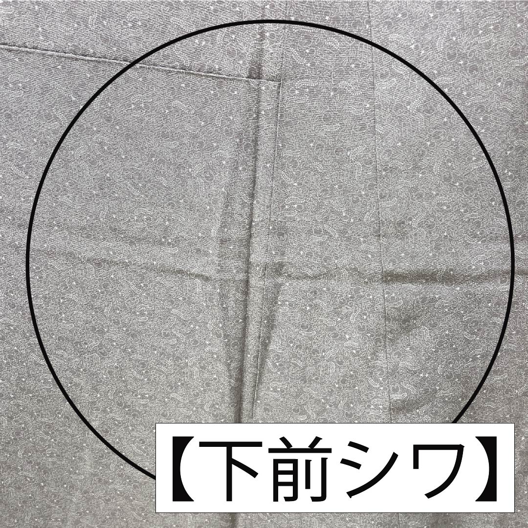 小紋 正絹 Sランク 身丈157.5cm 裄丈66cm 袷 灰桜色（はいざくらいろ） 型染 江戸小紋 二代目金田昇 金田染工 グレー系 1115007482322