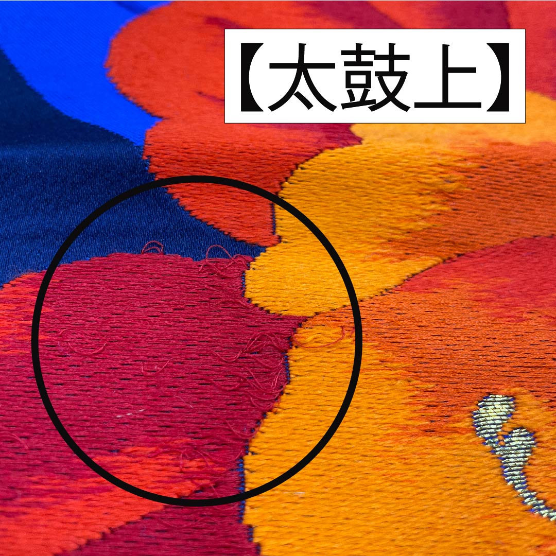 袋帯 正絹 濃紺色（のうこんいろ） 洋花 帯丈414cm Aランク 六通 フォーマル 紺系 1123011913318