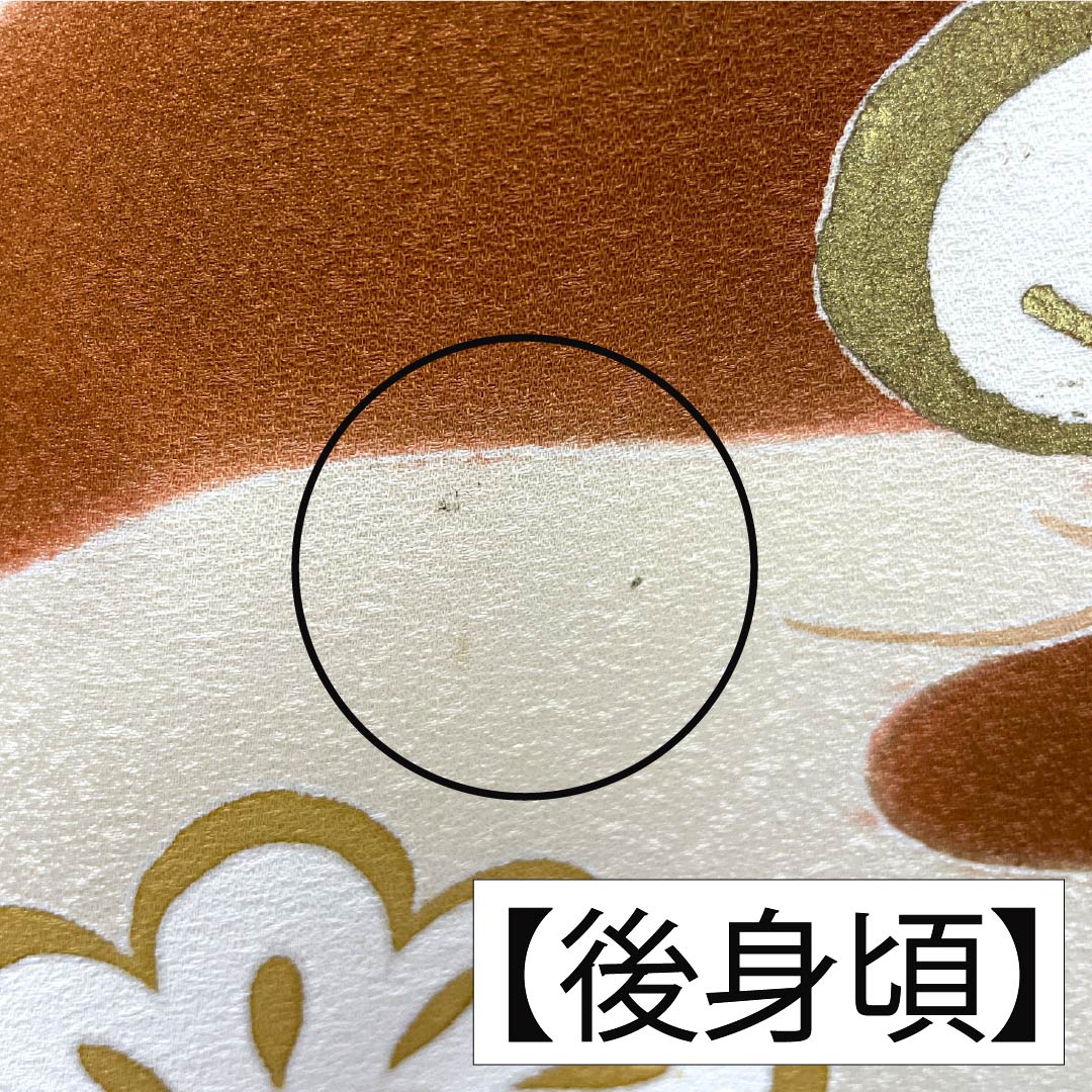 色留袖 正絹 Aランク 身丈160.5cm 裄丈62.5cm 袷 練色（ねりいろ） 三つ紋 五三桐 大丸別誂え 京友禅 金駒刺繡 松 三つ紋 クリーム系 1111001993415