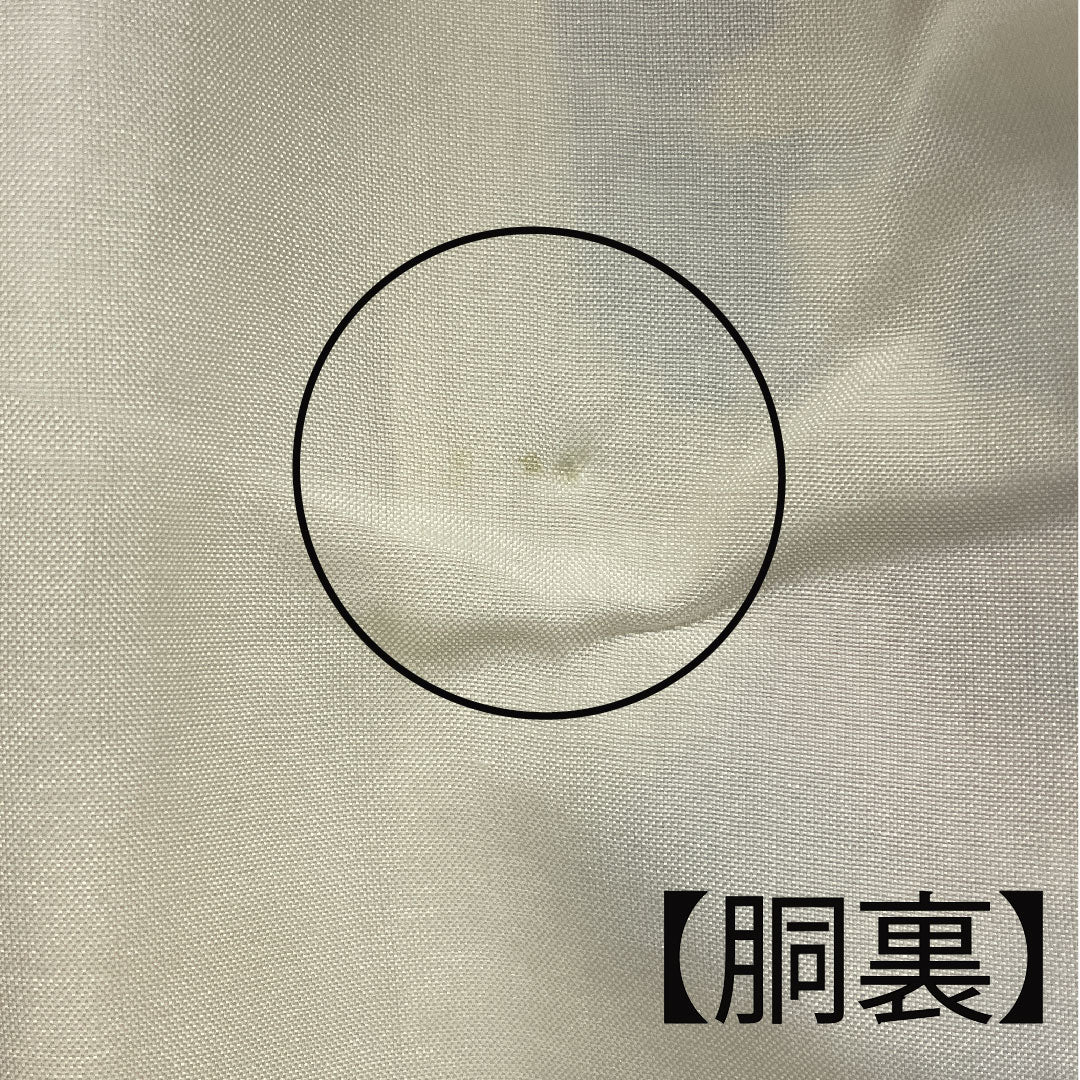 小紋 身丈163cm 裄丈66cm 袷  草花模様  ポリ Aランク クリーム系 1115001663415