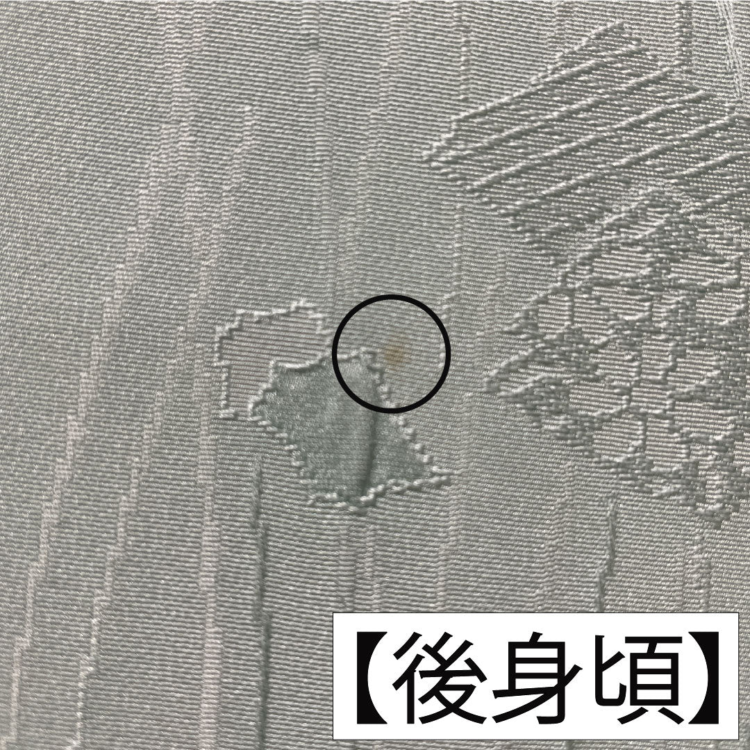 色無地 正絹 身丈154cm 裄丈62cm 薄水色（うすみずいろ） 綸子 袷 Aランク 緑系 1114002093219