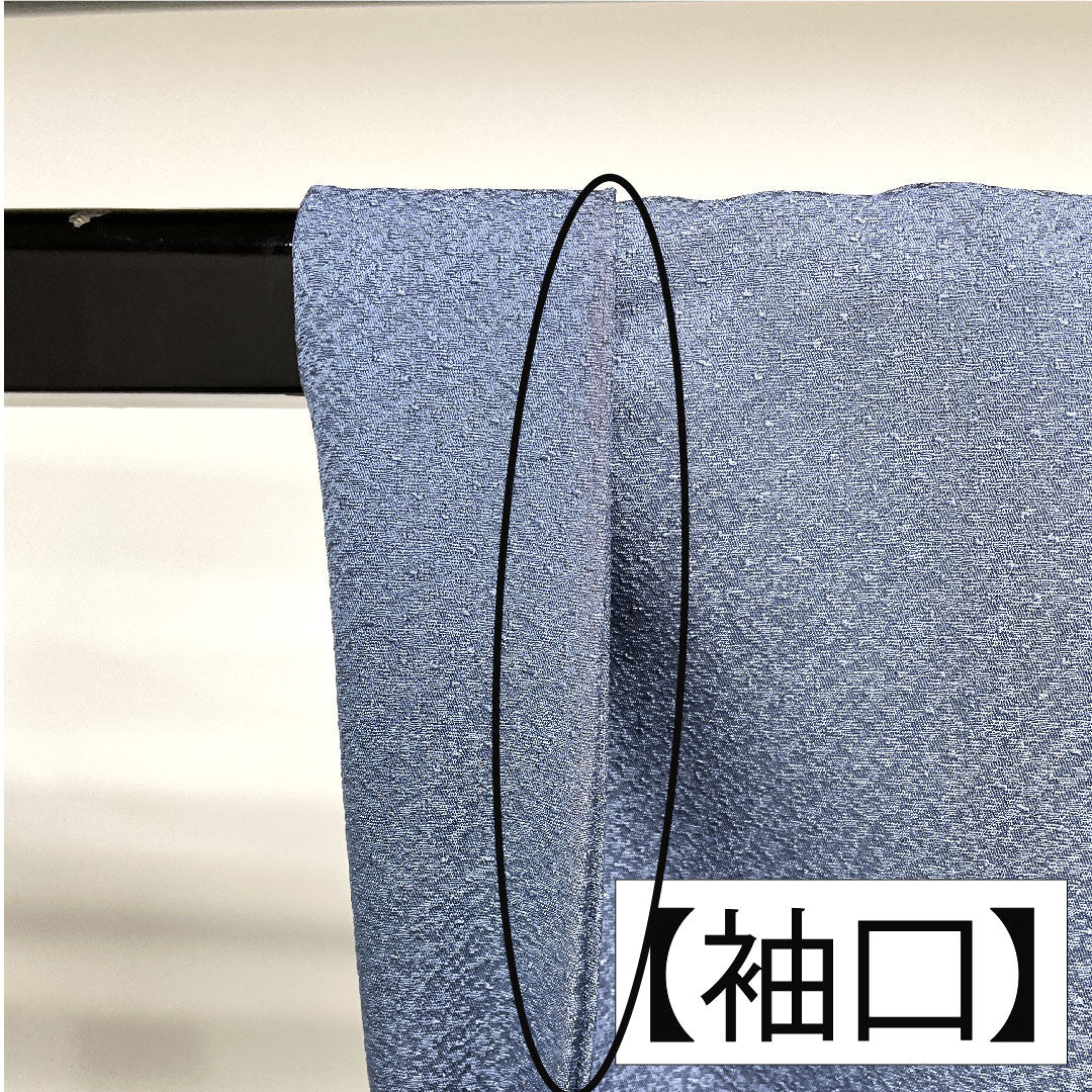 訪問着 正絹 袷 身丈158cm 裄丈63cm 薄花色（うすはないろ） 刺繍 草花模様 Aランク 青系 1112004693317