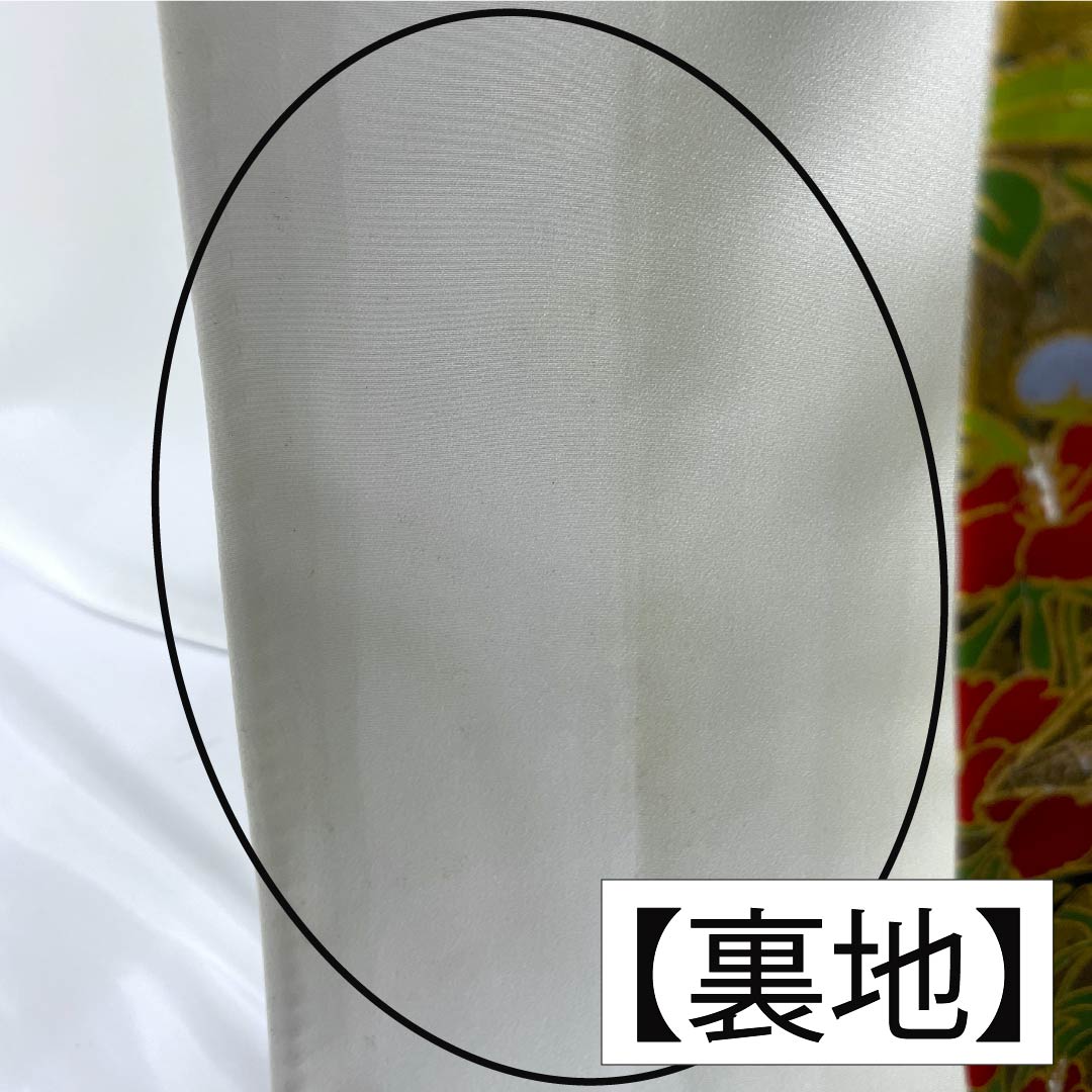 黒留袖 正絹 Aランク 身丈170cm 裄丈67cm 袷 京友禅 五つ紋 梅鉢 重箱 草花 五つ紋 黒系 1111001873610