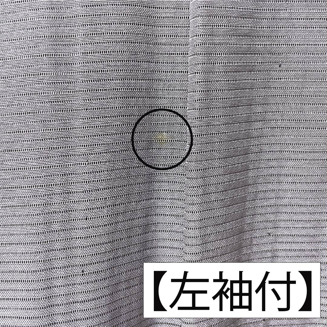 夏物 正絹 色無地 Aランク 身丈154.5cm 裄丈63cm 灰紫色（はいむらさきいろ） 丸に中陰剣花菱 一つ紋 絽 紫系 1132003713220