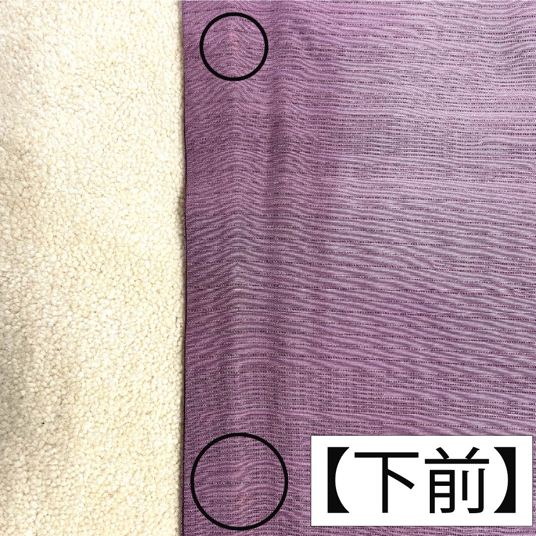 夏物 正絹 色無地 Aランク 身丈157.5cm 裄丈65.5cm 牡丹鼠色（ぼたんねずいろ） 素無地 向い蝶 一つ紋 絽 紫系 1132003483320