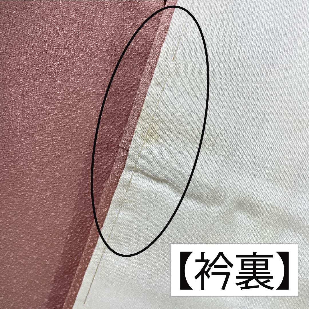 訪問着 正絹 Aランク 袷 身丈155cm 裄丈62cm 浅紅色（あさべにいろ） 縫い紋 一つ紋 ろうけつ染め 草花 重ね衿付き ピンク系 1112006323313