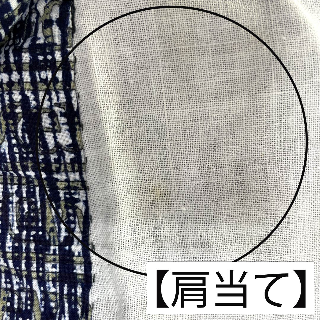 メンズ浴衣 木綿 Aランク 身丈141cm 裄丈71cm 濃紺色（のうこんいろ） 抽象模様 居敷当て付き 単衣 紺系 1138001003418