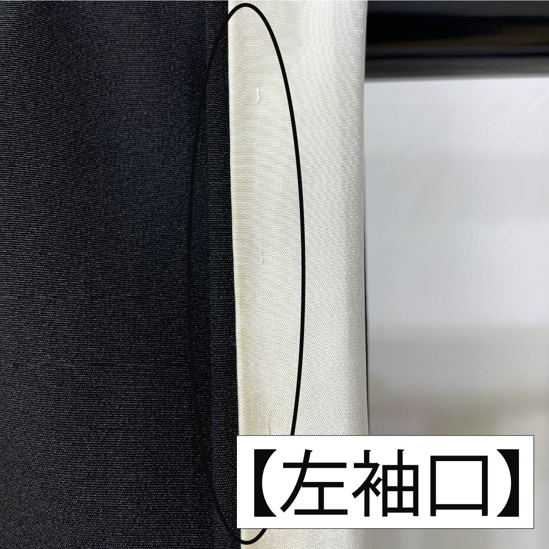 黒留袖 正絹 Aランク 身丈164.5cm 裄丈66cm 袷 京友禅 五つ紋 丸に二つ引き 風景模様 鶴 松 茶屋辻 五つ紋 黒系 1111001923410