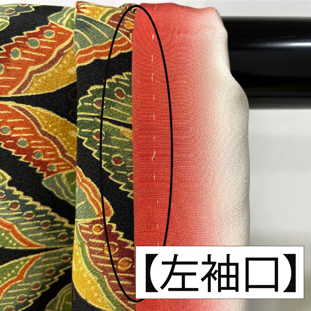 小紋 正絹 Aランク 身丈158.5cm 裄丈62.5cm 袷 型染 蝶 黒系 1115006813310