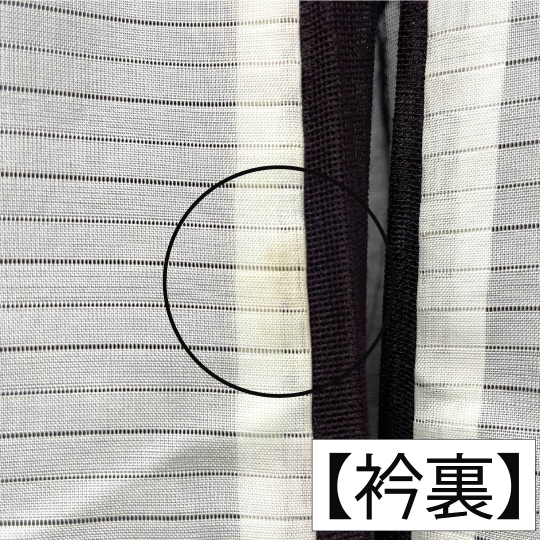 夏物 ポリエステル 色無地 Sランク 身丈156cm 裄丈62cm 褐色（かちいろ） 抽象模様 紗 紫系 1132004562320