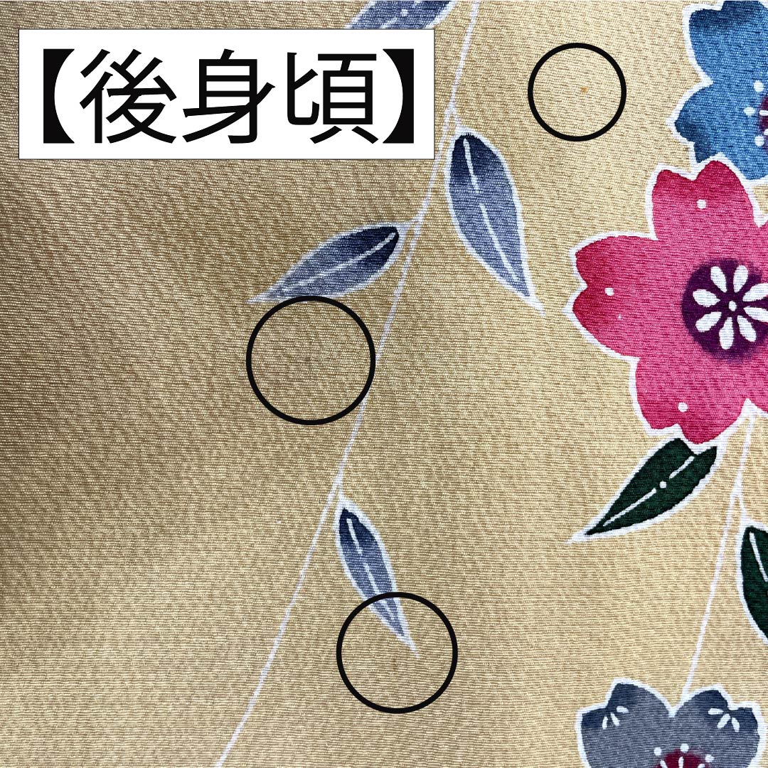 振袖 正絹 Aランク 身丈176.5cm 裄丈66cm 袷 薄柑子色（うすこうじいろ） 京紅型 吉祥文様 桜 牡丹 橙系 1113002343826