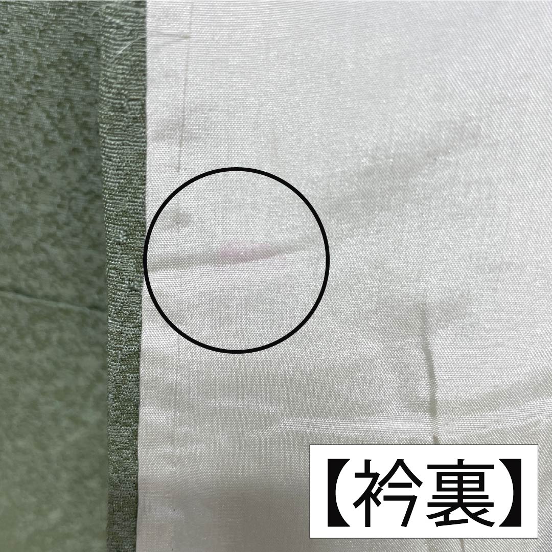 色無地 正絹 Bランク 身丈154cm 裄丈65cm 裏葉色（うらはいろ） 単衣 緑系 1114002374219