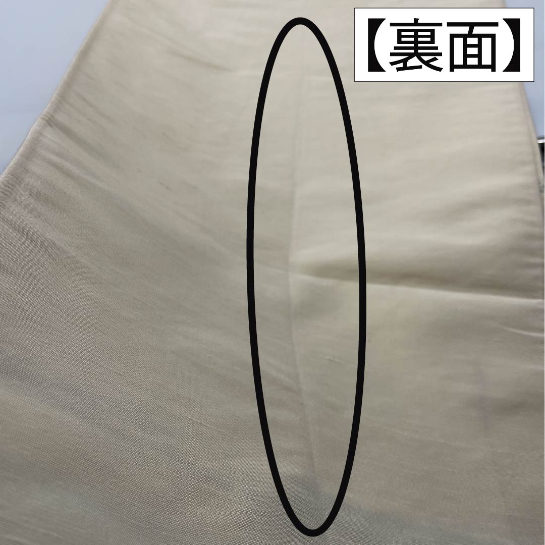 袋帯 正絹 Aランク 生成り色（きなりいろ） ふくれ織 紬地 草花模様 帯丈426cm 六通 カジュアル クリーム系 1123015303315