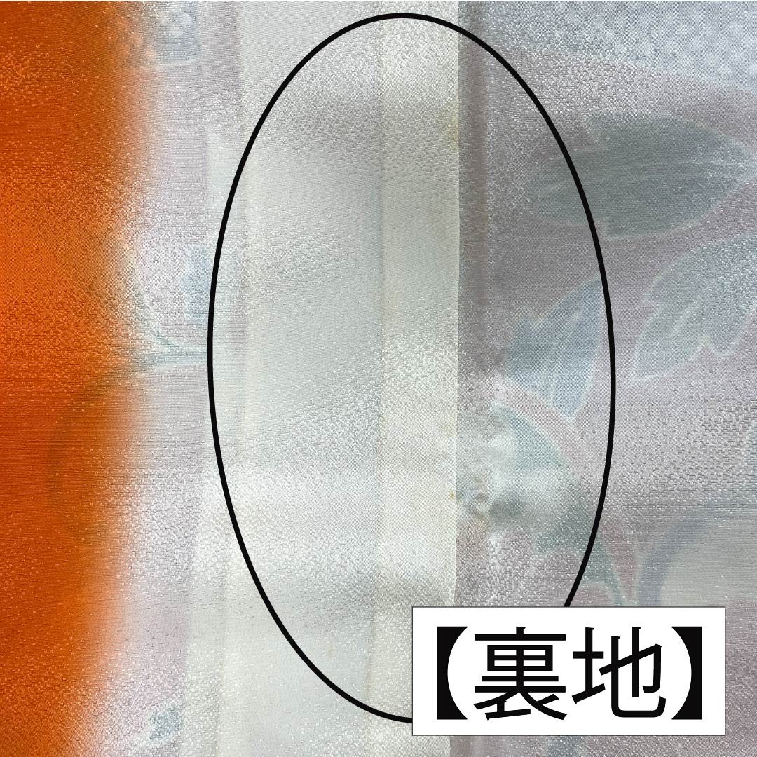 振袖 正絹 Aランク 身丈164cm 裄丈68cm 袷 銀朱色（ぎんしゅいろ） 京紅型 吉祥文様 松竹梅 橙系 1113002263426