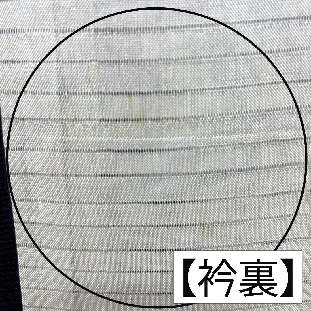 夏物 正絹 色無地 Aランク 身丈160.5cm 裄丈62.5cm 紫烏色（しうしょく） 木の葉 絽 紫系 1132004753420
