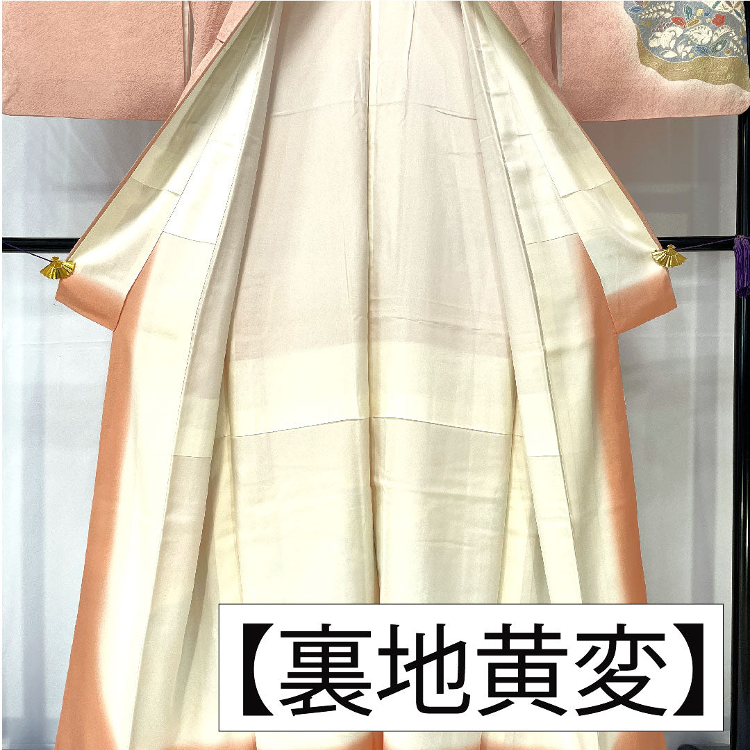 訪問着 正絹 袷 身丈159cm 裄丈63.5cm 東雲色（しののめいろ） 京友禅 辻ヶ花 Aランク ピンク系 1112005673313