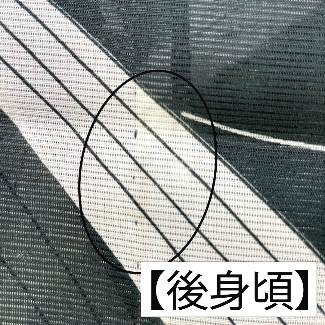 夏物 ポリエステル 小紋 Bランク 身丈159.5cm 裄丈65cm 花柄 洗える着物 絽 黒系 1132005144310