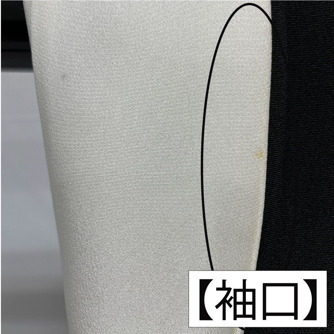 Black formal kimono, pure silk, length 156cm, sleeve length 65cm, lined, Kyoto Yuzen, crane, auspicious motif, five crests, ivy, A rank, black, 1111001753310