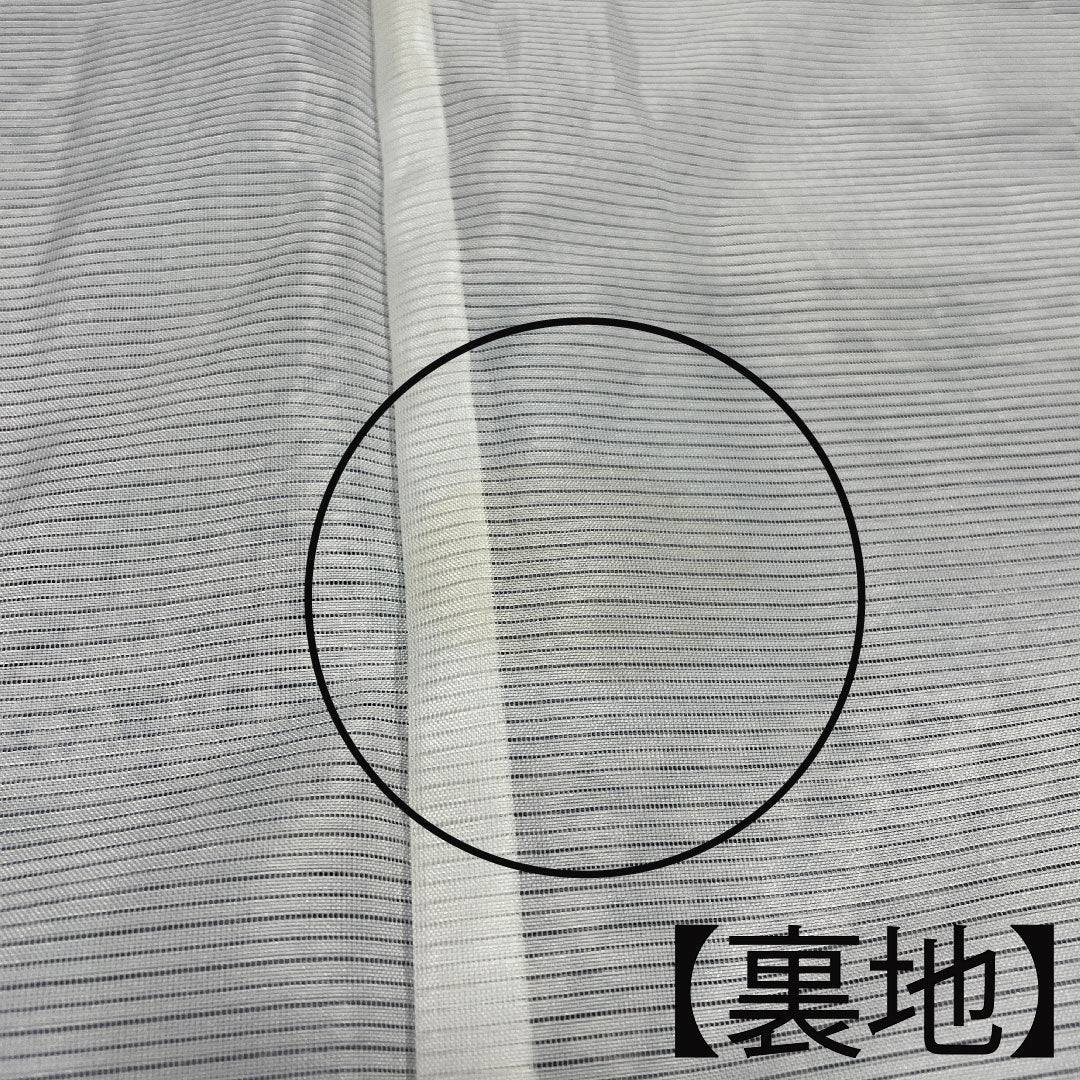 夏物 ポリエステル 小紋 身丈155.5cm 裄丈61.5cm 洗える着物 江戸小紋 型染 しつけ糸付き 絽 Aランク グレー系 1132000453322