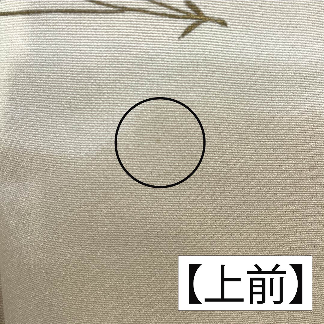 Homongi (visiting kimono) made of pure silk, grade A, with a lined lining, length 165cm, sleeve length 64.5cm, Tokyo white-brown color with hazy, pine, and bamboo motifs and pearl-tone beige accents. Product number: 1112006883525