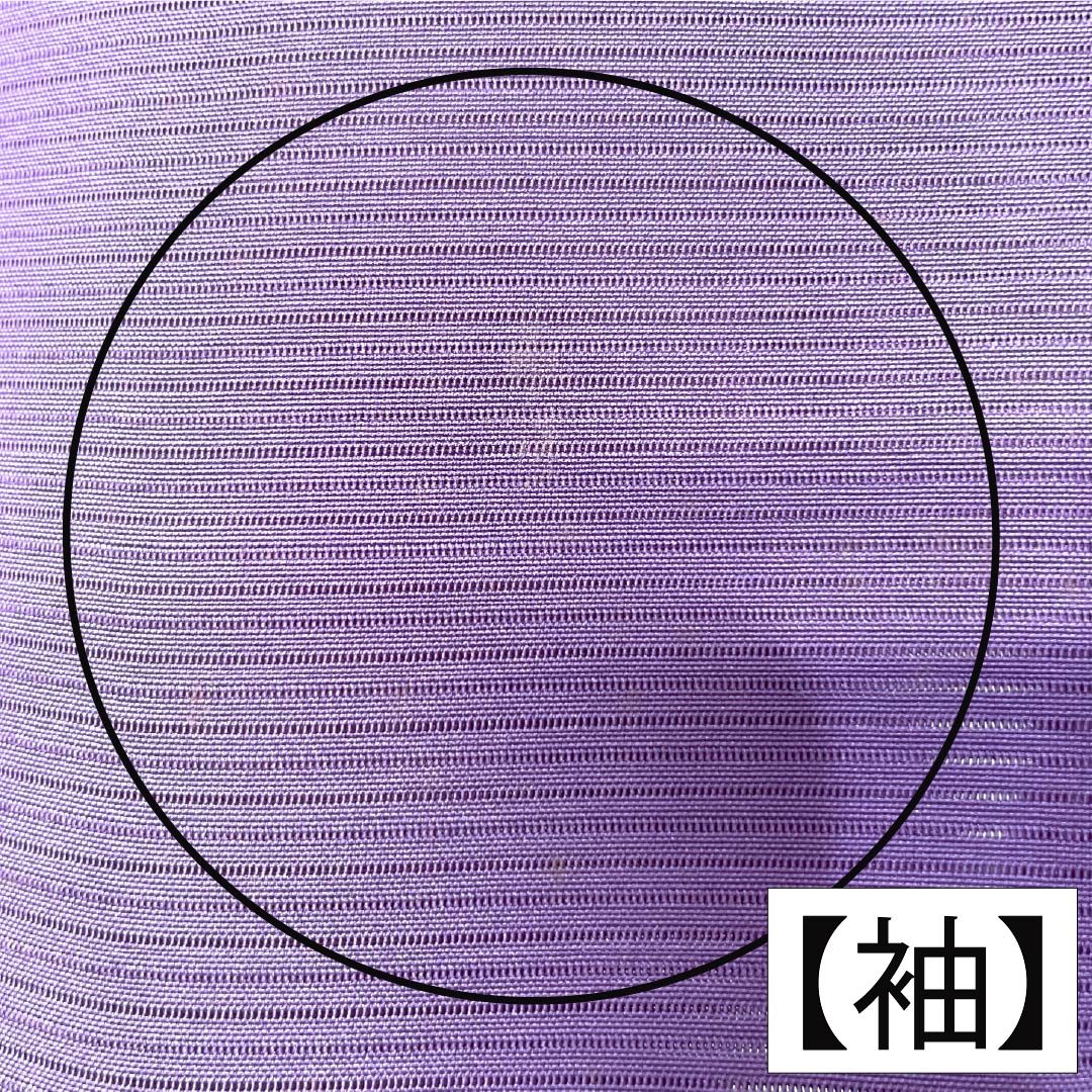 夏物 正絹 色無地 Aランク 身丈154.5cm 裄丈63.5cm 葵色（あおいいろ） 素無地 一つ紋 木瓜 絽 紫系 1132004823220