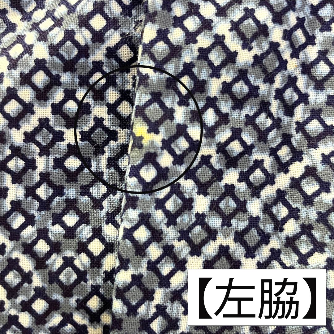 メンズ浴衣 木綿 Aランク 身丈153cm 裄丈70cm 湊鼠色（みなとねずいろ） 抽象模様 単衣 紺系 1138000603518