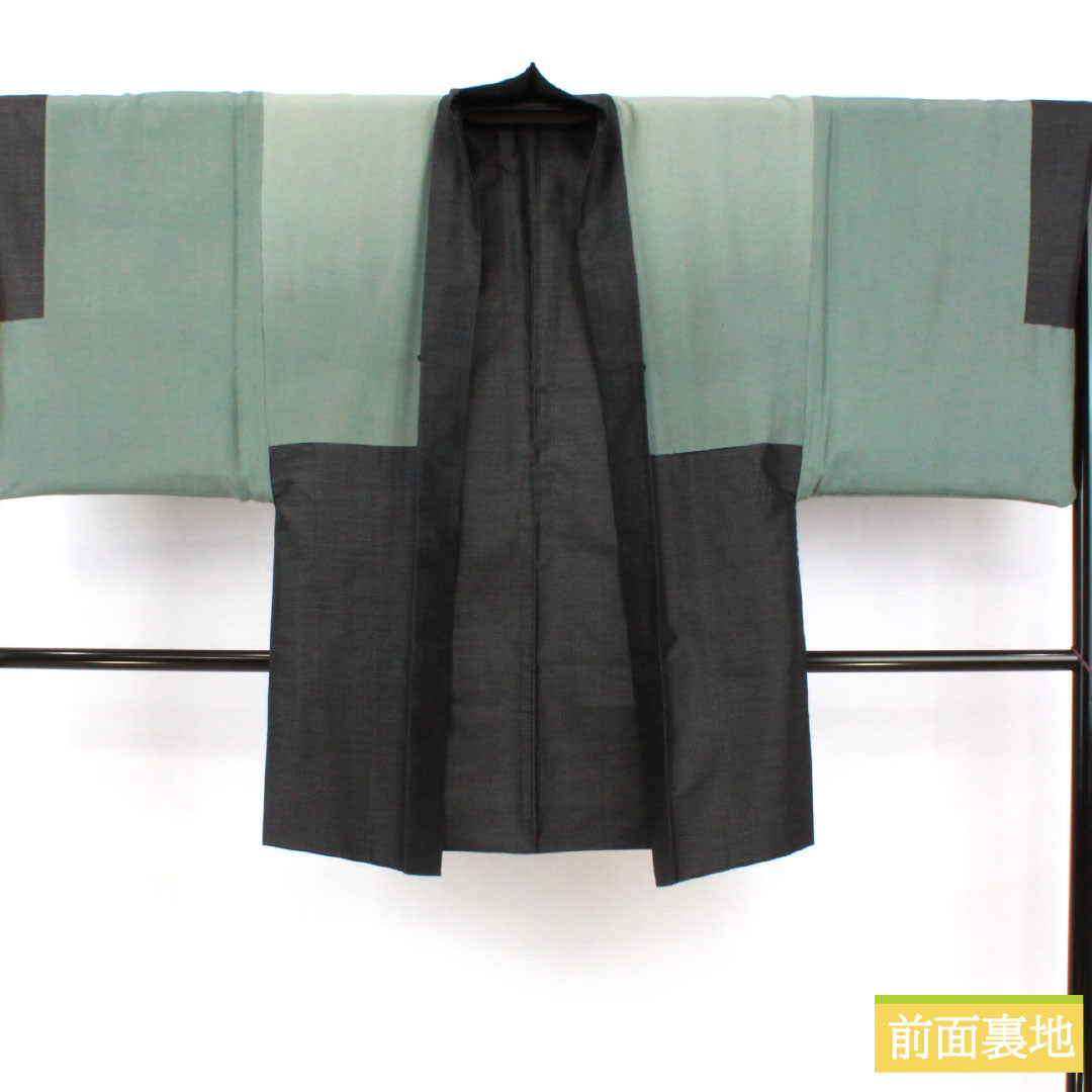Men's Pure Silk A-Rank Kimono, Length 139cm, Sleeve Length 67.5cm, Oshima Tsumugi 100 Tortoiseshell Weave, Lined, Gray, with Basting Threads, Product Number: 1119001793322