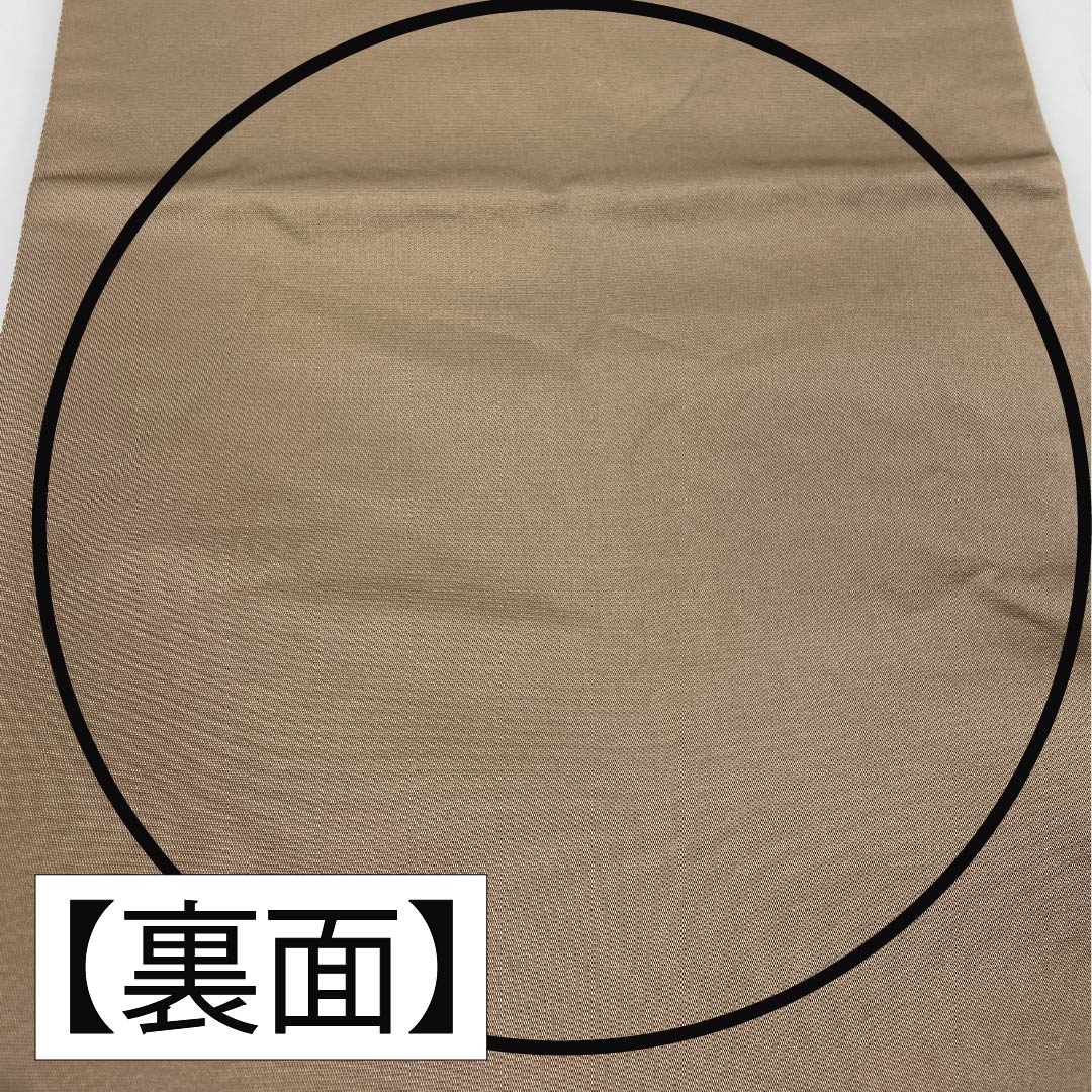 リサイクル着物】袋帯 正絹 古晒色（ふるざれいろ） 紹巴織 抽象花 帯