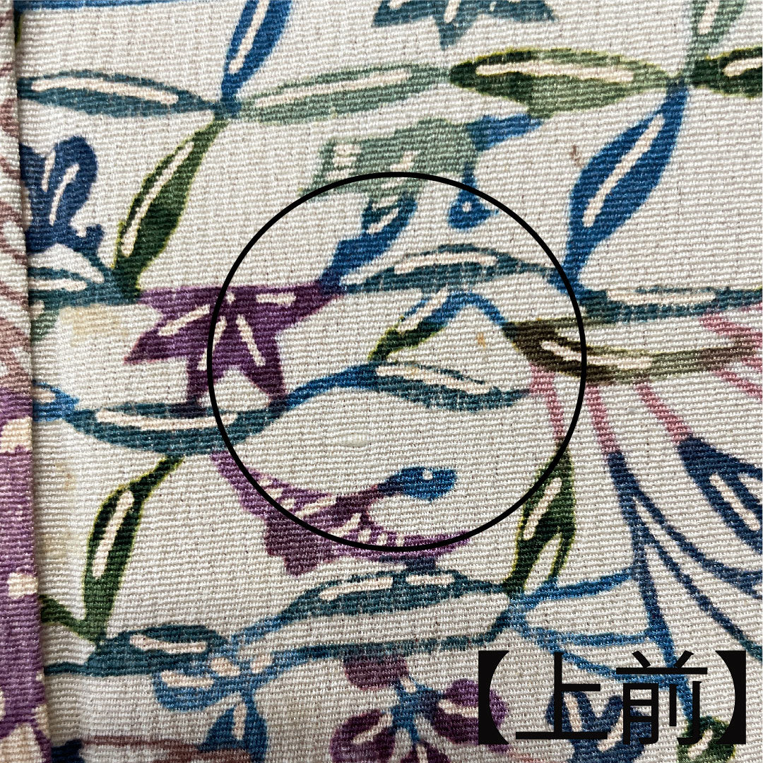 小紋 身丈154.5cm 裄丈61.5cm 袷  砥粉色 紅型 風景模様 正絹 Aランク クリーム系 1115003083215