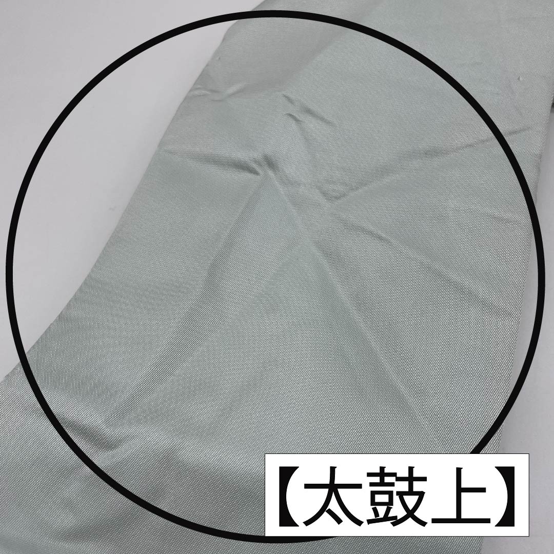 名古屋帯 正絹 Aランク 薄緑色（うすみどりいろ） 引箔 プラチナ箔 華紋 帯丈350cm ポイント柄 セミフォーマル 水色系 1124010713324 名古屋仕立て