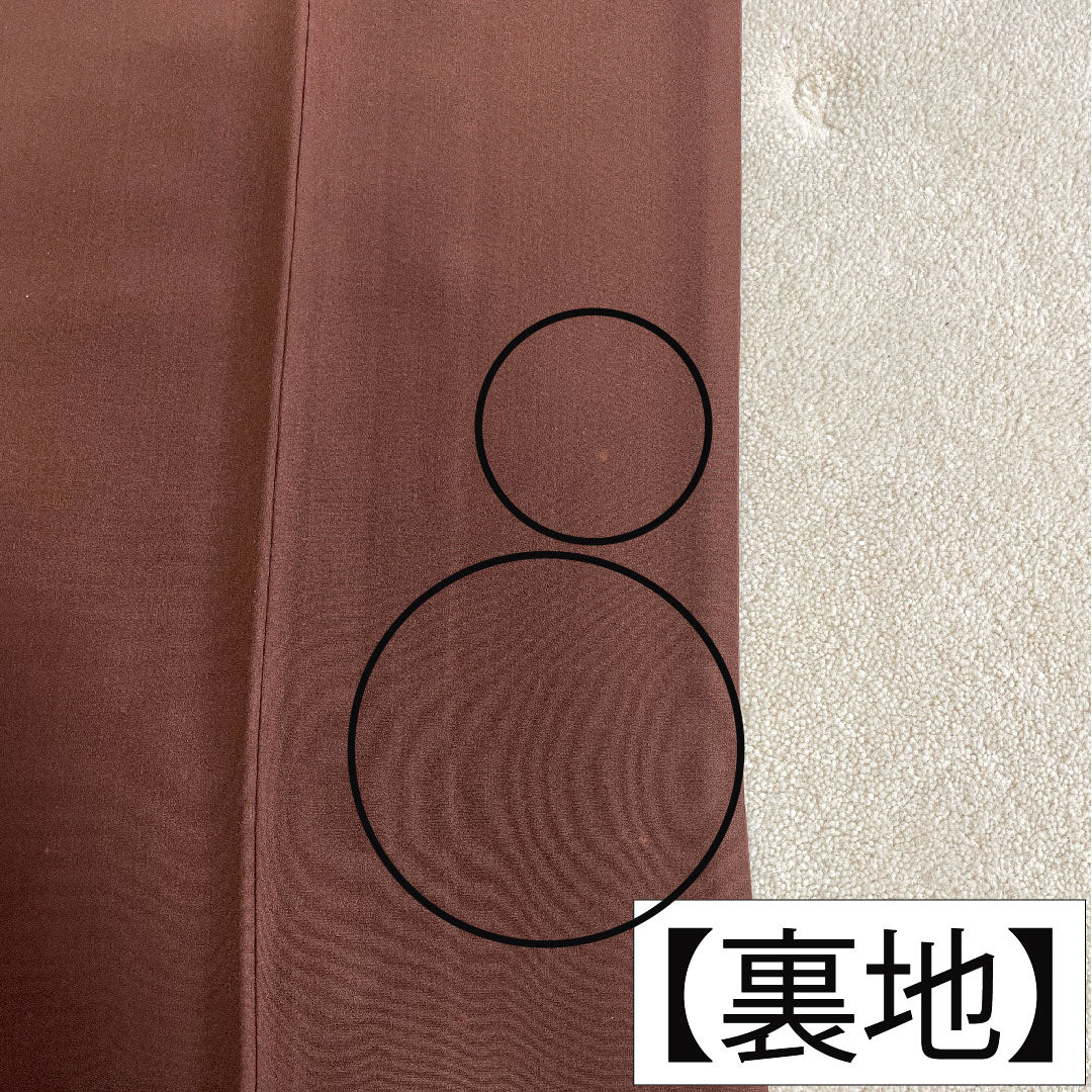 訪問着 正絹 袷 身丈163.5cm 裄丈68cm 栗色（くりいろ） 辻ヶ花 一つ紋 中陰剣片喰 Aランク 茶系 1112004913414
