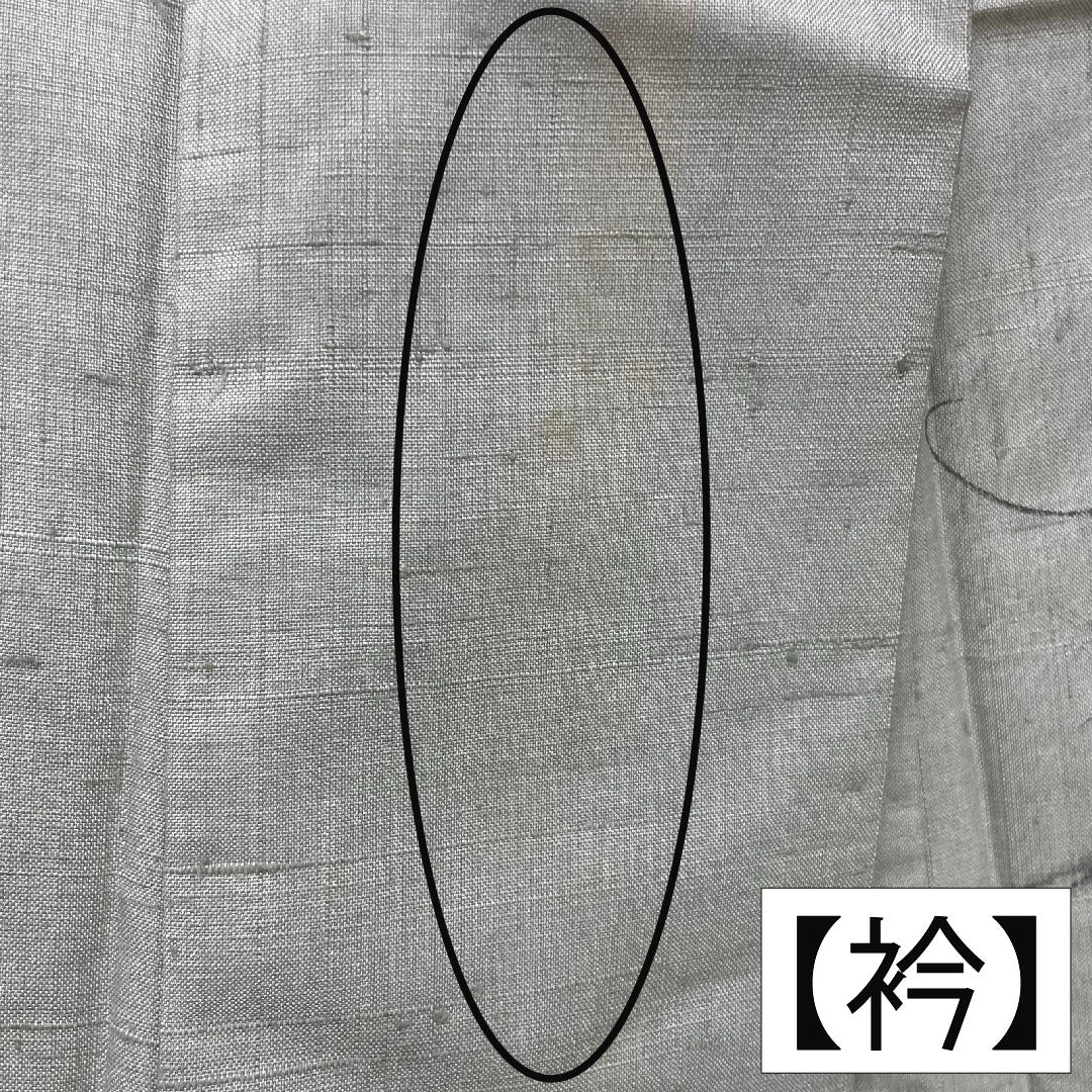 訪問着 正絹 袷 身丈164.5cm 裄丈66.5cm 紬地 作家物 墨描き 草花模様 Aランク 緑系 1112004053419