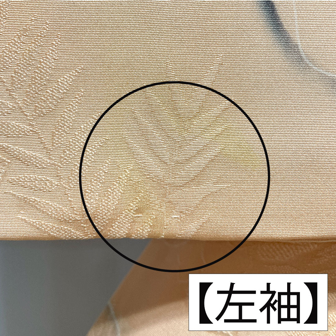 小紋 正絹 身丈157.5cm 裄丈62.5cm 袷 濡れ描き友禅 抽象花 しつけ糸付き Aランク ピンク系 1115004873313