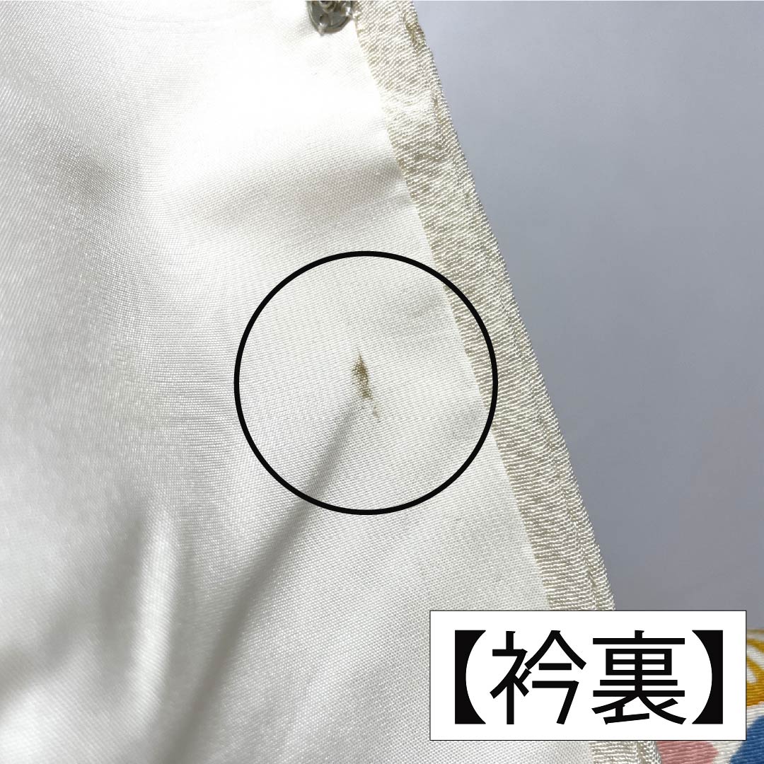振袖 正絹 Aランク 身丈161.5cm 裄丈65.5cm 袷 乳白色（にゅうはくしょく） 京紅型 吉祥文様 しつけ糸付き 白系 1113002913411