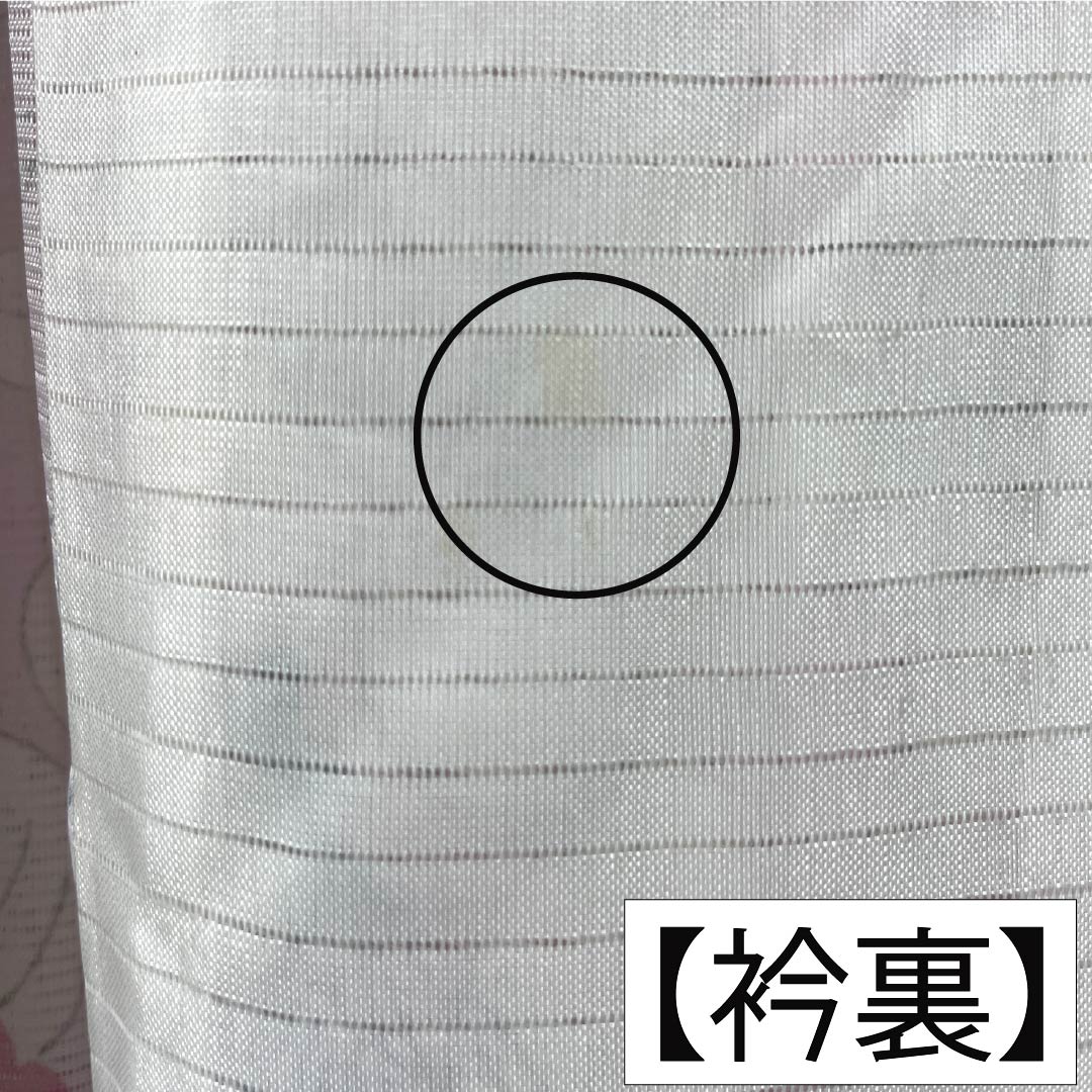 夏物 ポリエステル 小紋 Aランク 身丈160.5cm 裄丈63.5cm 桜色（さくらいろ） 洗える着物 辻ヶ花 蝶 絽 ピンク系 1132006353413