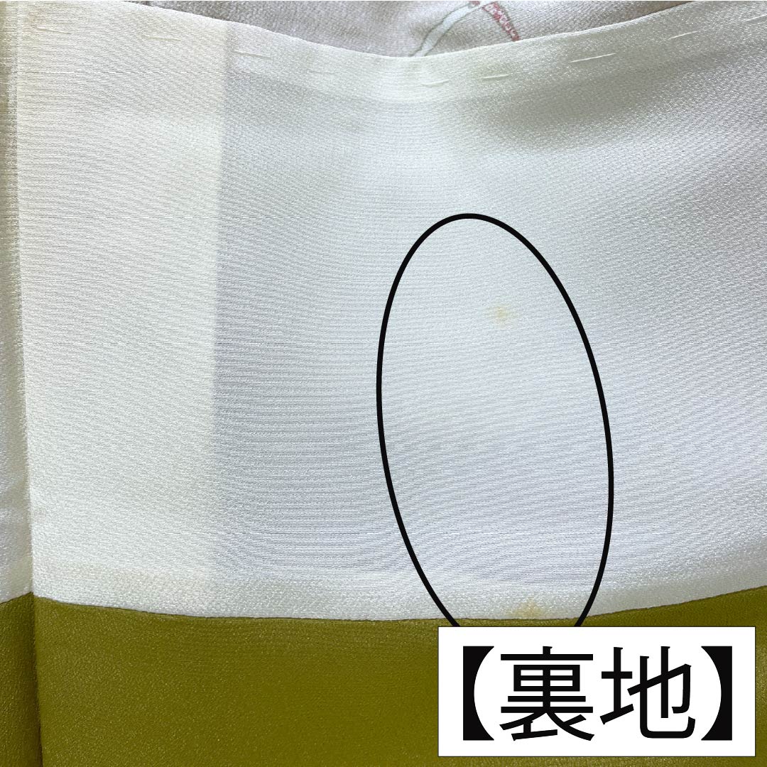 小紋 ポリエステル Aランク 身丈155.5cm 裄丈63cm 袷 胡桃色（くるみいろ） 露芝 背抜き仕立て 洗える着物 ベージュ系 1115007123325