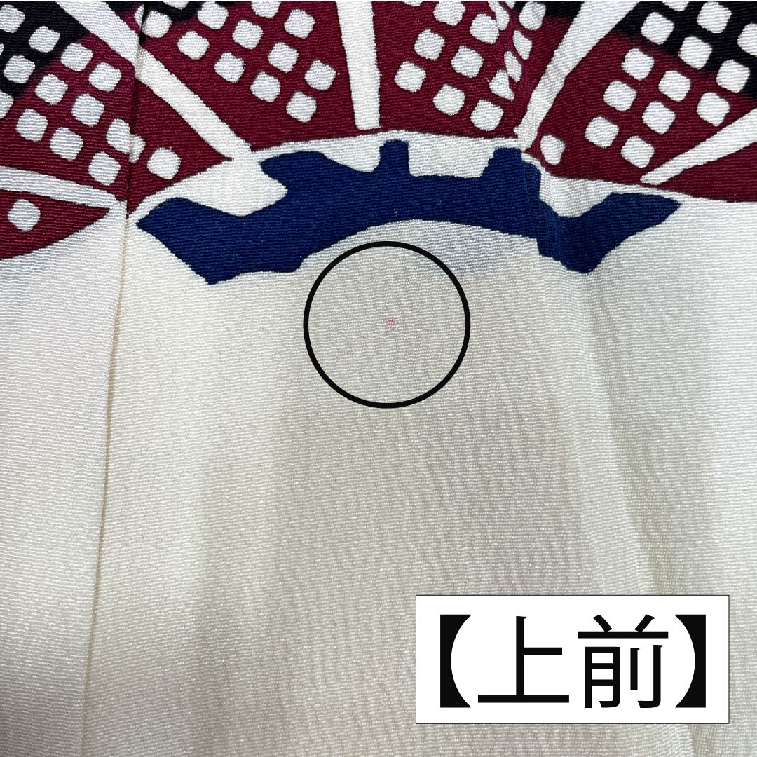 振袖 正絹 Aランク 身丈167cm 裄丈69cm 袷 生成り色（きなりいろ） 型染 吉祥文様 松 菖蒲 白系 1113002273511