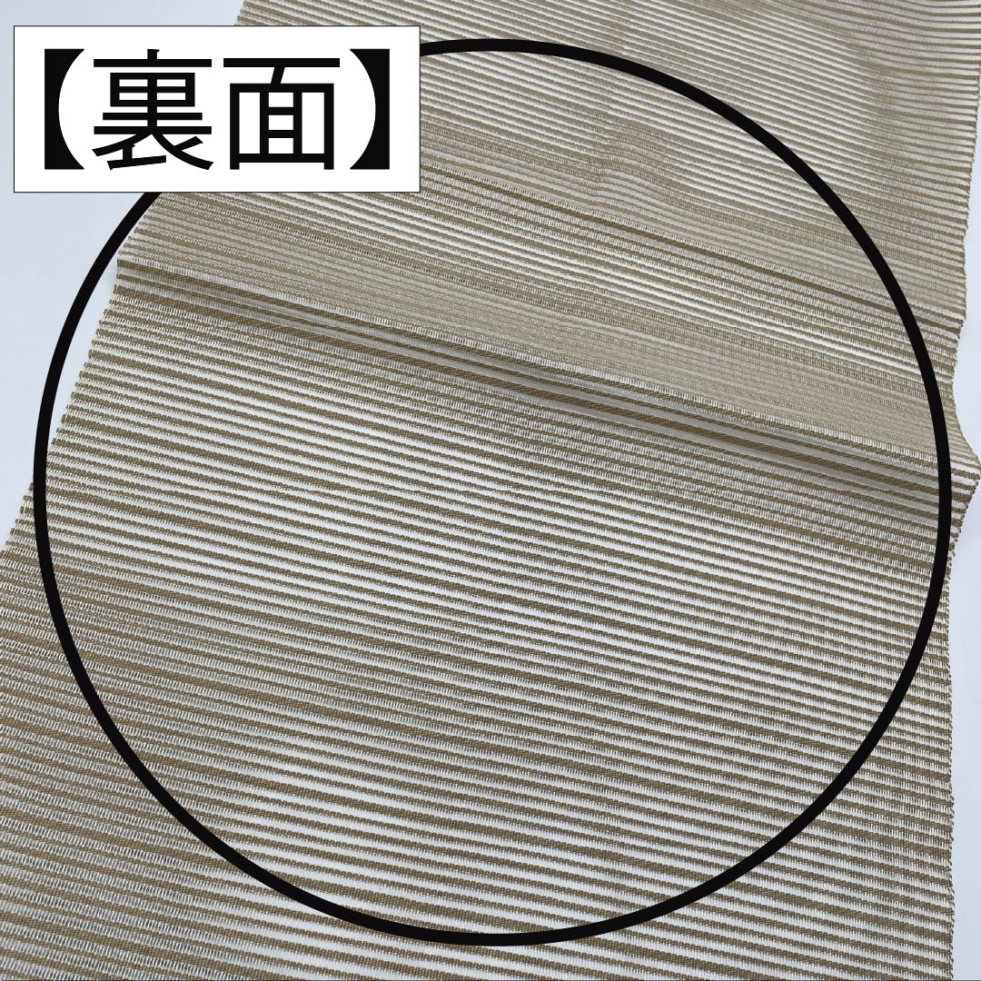 名古屋帯 正絹 亜麻色（あまいろ） 夏帯 すくい織 夏椿 帯丈362cm Sランク ポイント柄 セミフォーマル ベージュ系 1124008702325 松葉仕立て