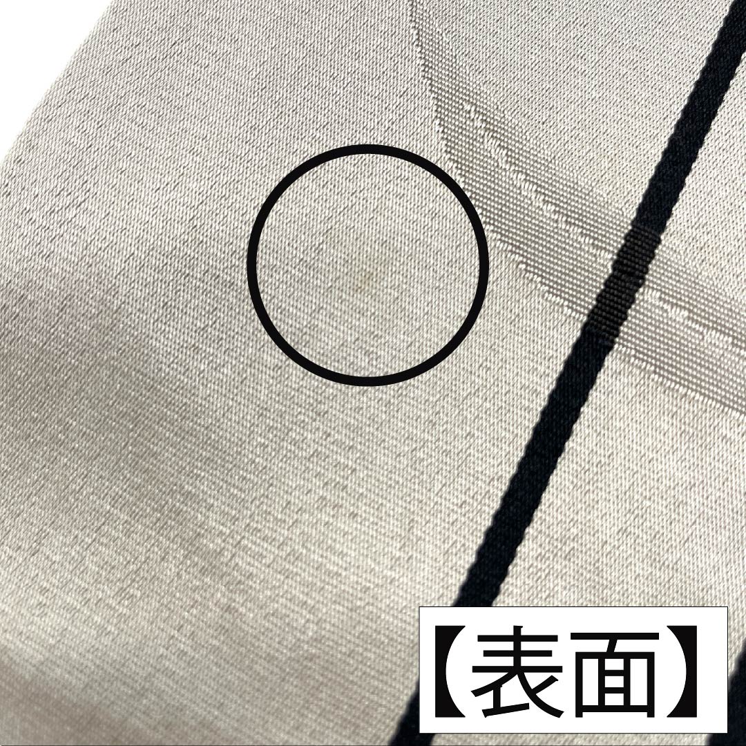 半幅帯 ポリエステル Bランク 絹鼠色（きぬねずいろ） 縞 カサブランカ 花 広幅 帯丈358cm グレー系 1125003294322